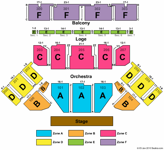 Toyota Presents The Oakdale Theatre Seating Chart